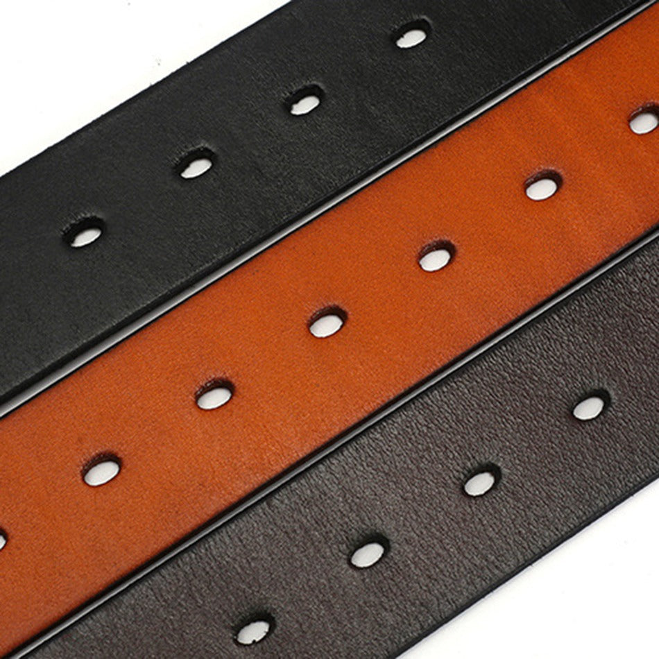 Riveted Real Leather Pin Belt for Men and Women / Rock Style Genuine Leather Belts - HARD'N'HEAVY