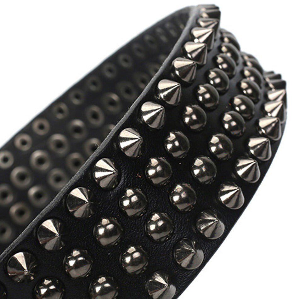 Riveted Real Leather Pin Belt for Men and Women / Rock Style Genuine Leather Belts - HARD'N'HEAVY