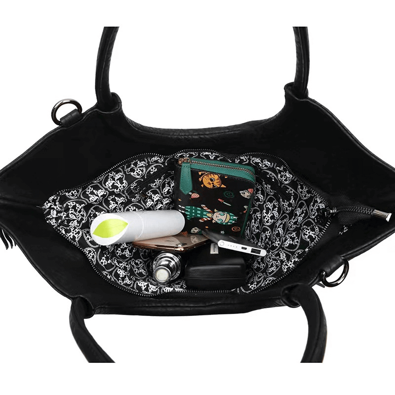 Rivets Skull Crossbody Bag with Tassels / Women's Large Capacity Handbag - HARD'N'HEAVY