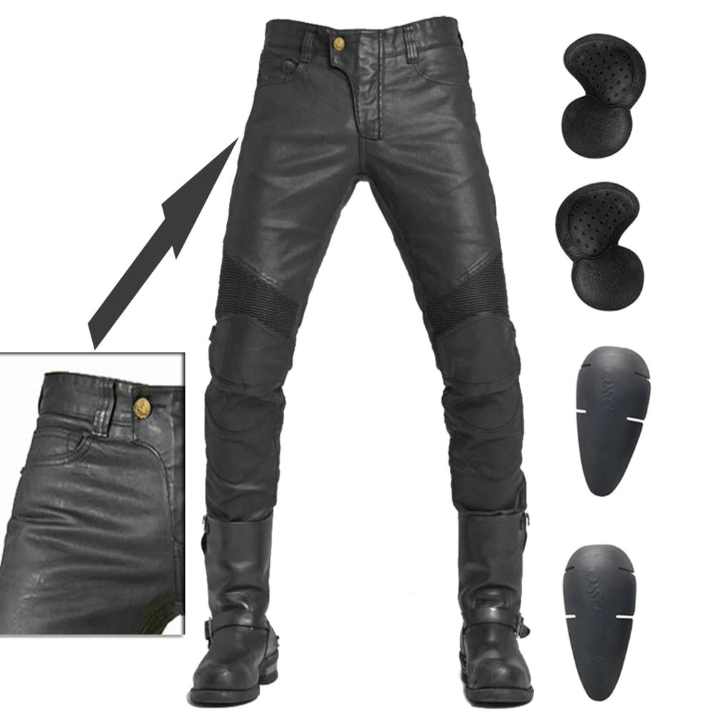 Rock Style Bikers Waterproof Protection Pants / Cool Black Vintage Motorcycle Pants - HARD'N'HEAVY