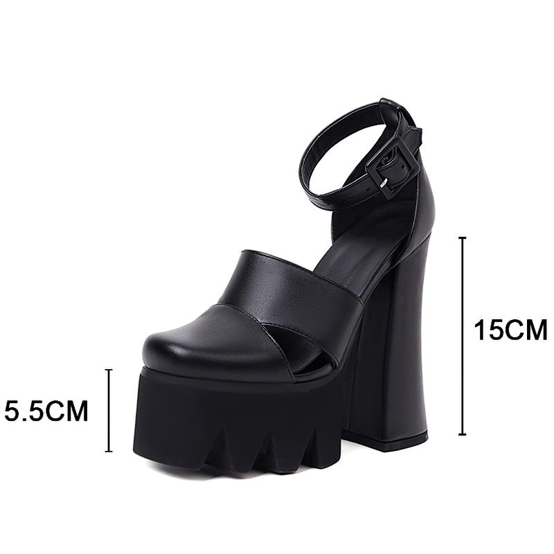 Rock Style Women's Platform Sandals / Sexy High Heels Ankle Strap Shoes - HARD'N'HEAVY