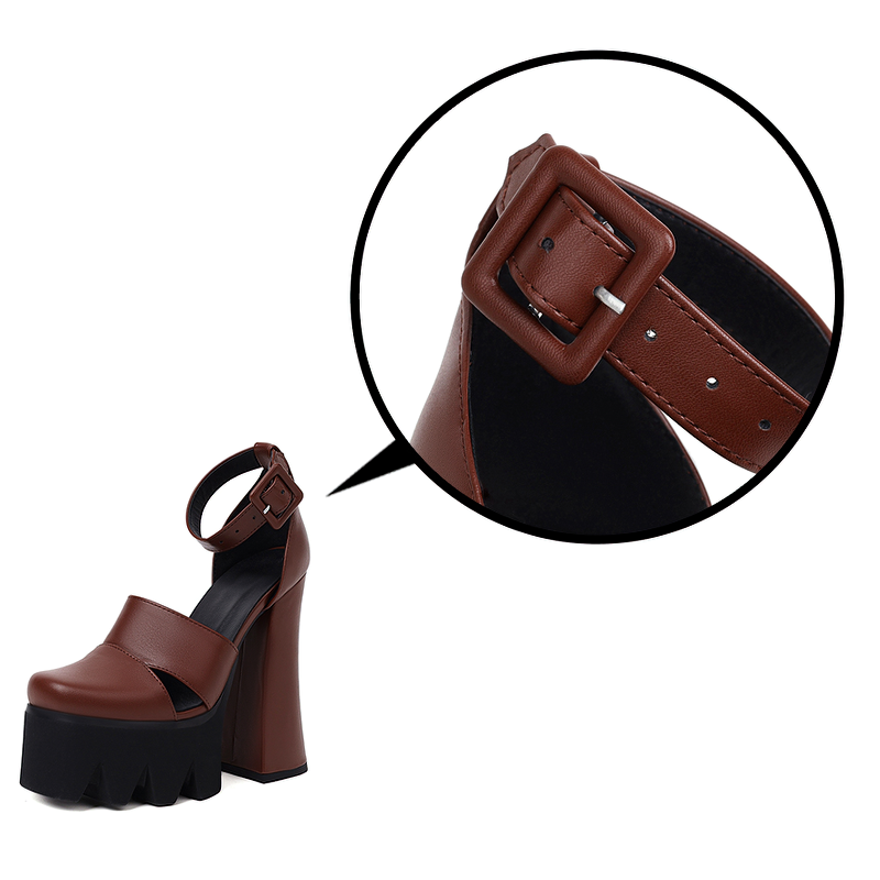 Rock Style Women's Platform Sandals / Sexy High Heels Ankle Strap Shoes - HARD'N'HEAVY