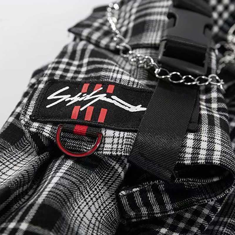 Rock Style Women's Skirt / Plaid Street Style Side Pockets Design Mini Pleated Skirt - HARD'N'HEAVY