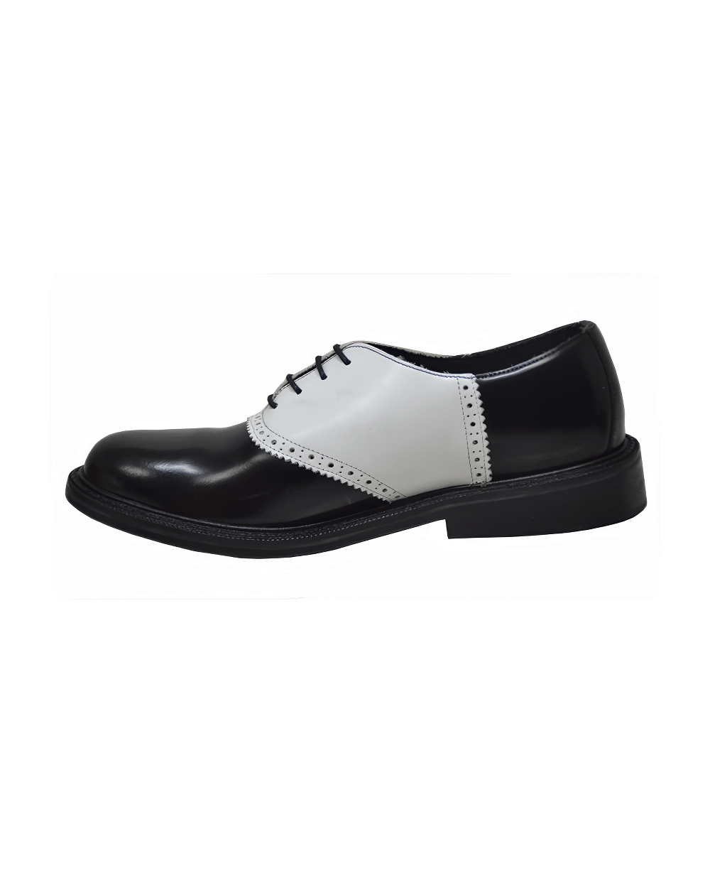 Rockabilly Style Black Oxford Leather Shoes for Men
