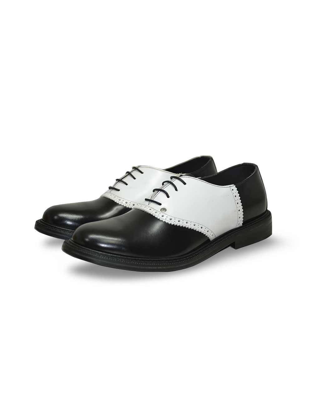 Zapatos Oxford de Piel Estilo Rockabilly Negros para Hombre