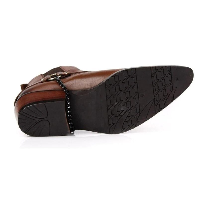 Rocker Chick Buckle Solid Shoes / High Heels Men's Boots / Thick Pointed Toe Ankle Boots - HARD'N'HEAVY