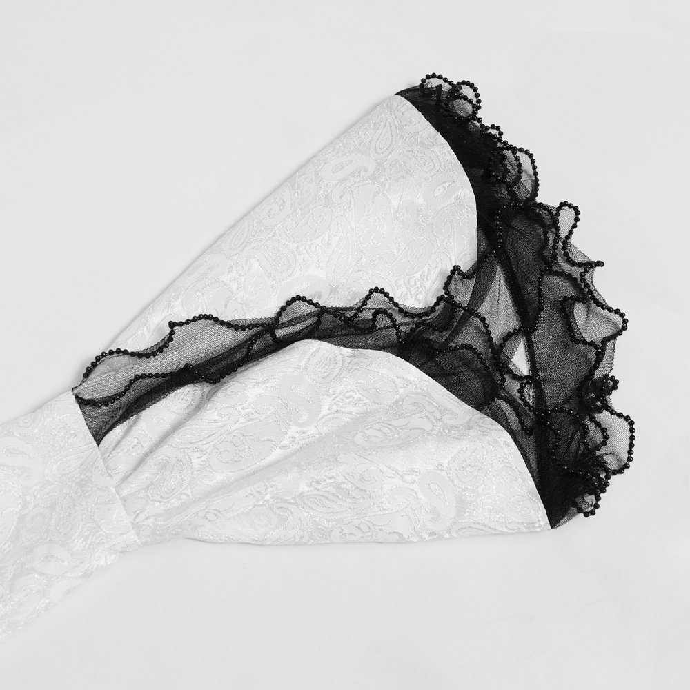 Blouse gothique romantique à manches évasées en dentelle