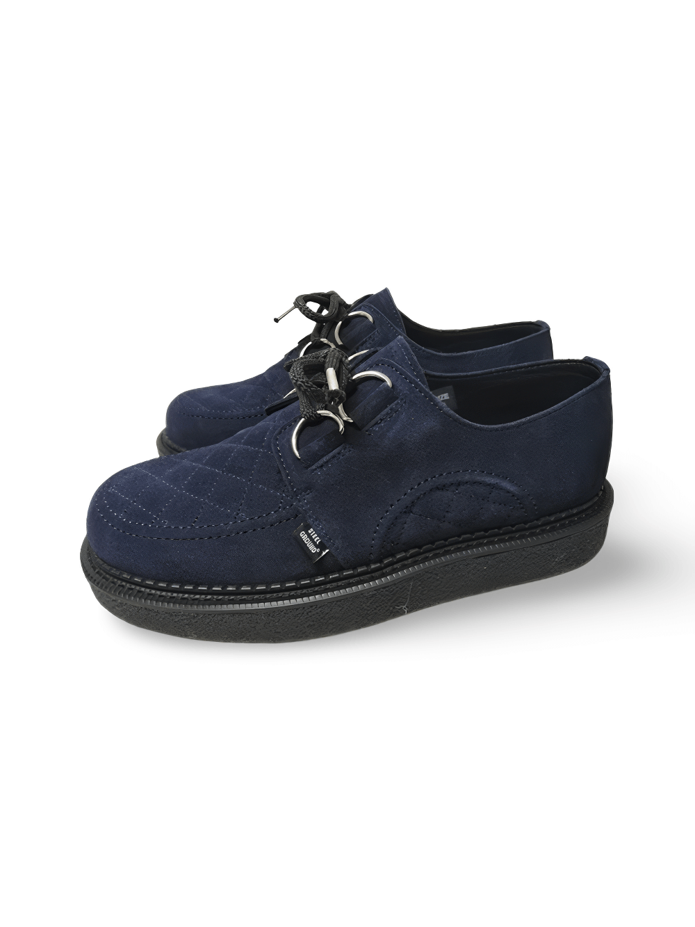 Round Toe Creepers Shoes in Navy and Black Colors Suede