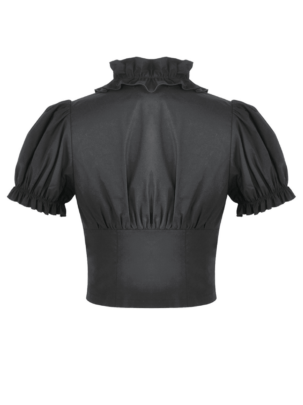 Ruffle Zip Crop Top with Buckle Straps for Women
