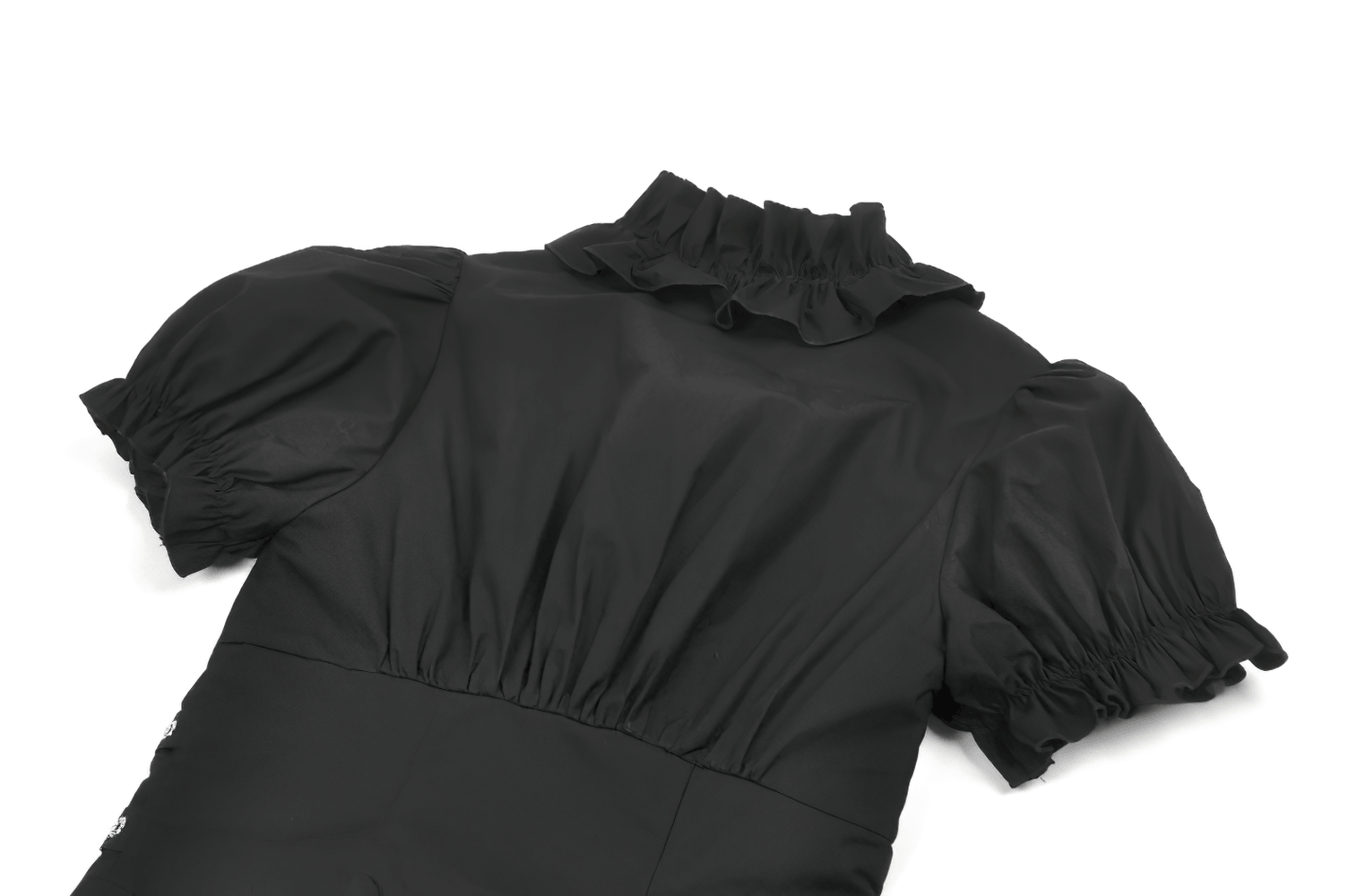 Ruffle Zip Crop Top with Buckle Straps for Women
