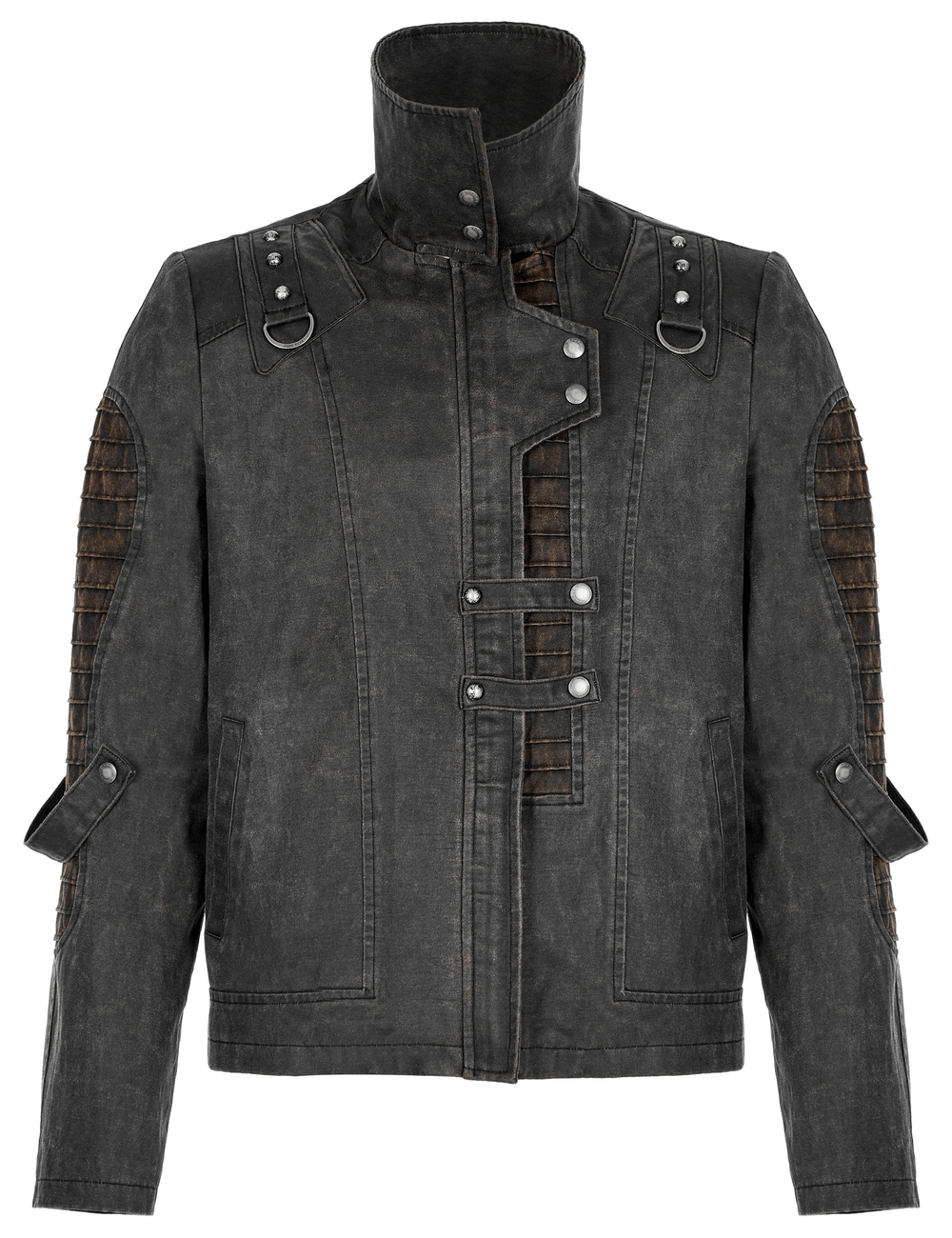 Rugged Distressed Leather-Look Urban Jacket - HARD'N'HEAVY