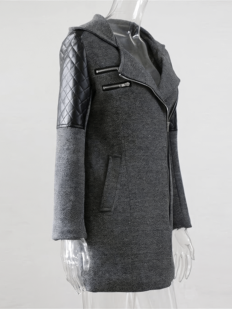 SALE of Autumn Women Hooded Coat / Warm Windproof Overcoat - EU