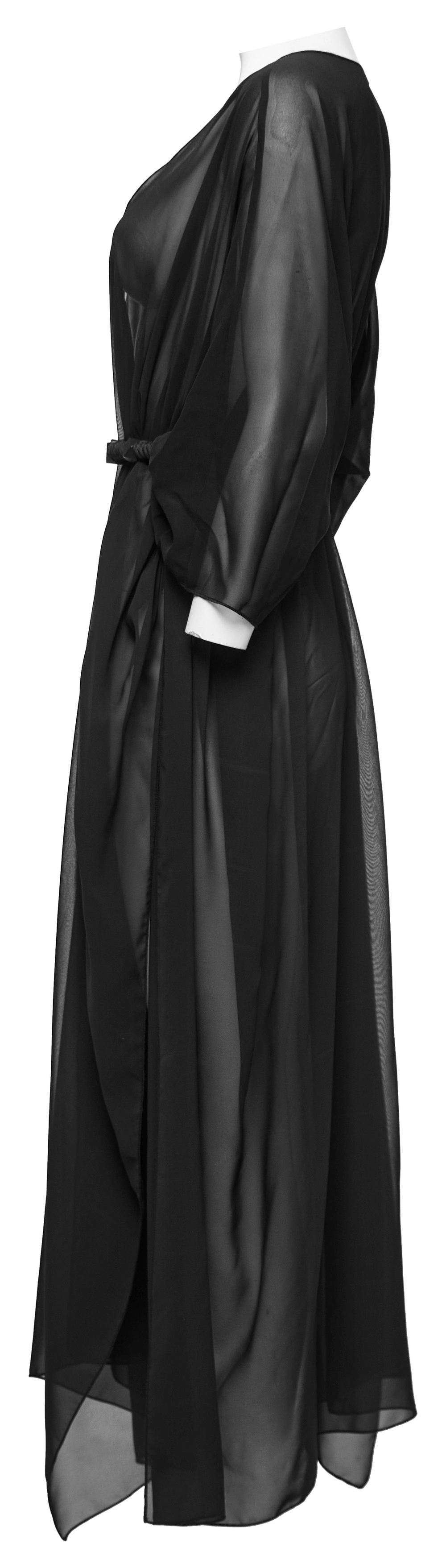 Sexy Goth Elegant Chiffon Cape with Braided Belt