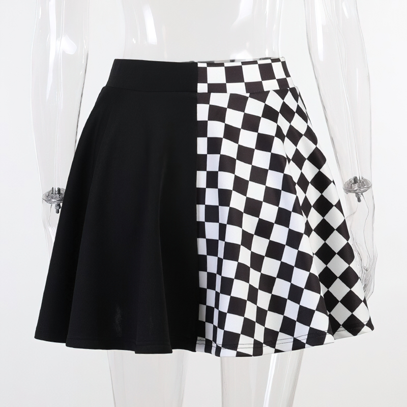 Sexy High Waist Mini Skirt With Plaid Pattern For Women / Aesthetic Summer Streetwear - HARD'N'HEAVY