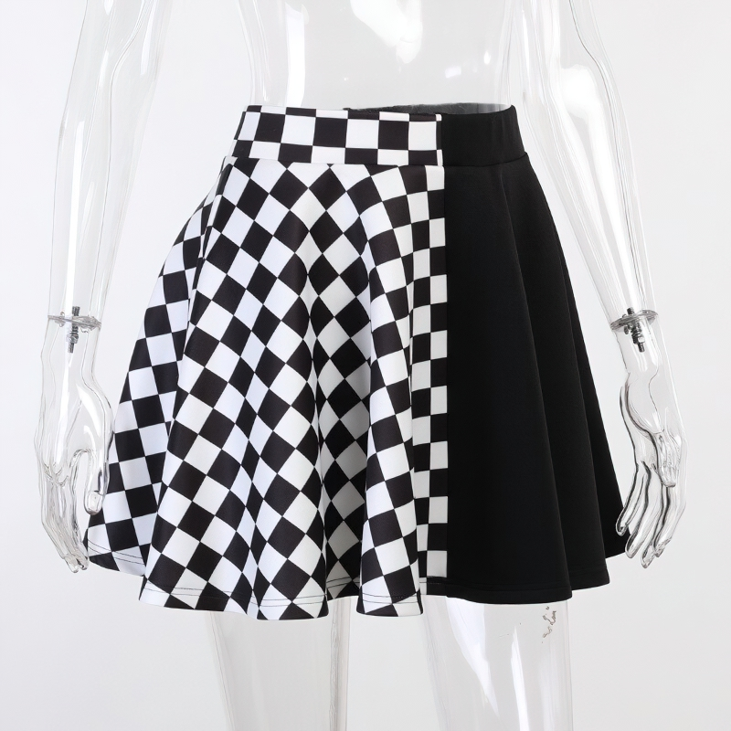 Sexy High Waist Mini Skirt With Plaid Pattern For Women / Aesthetic Summer Streetwear - HARD'N'HEAVY
