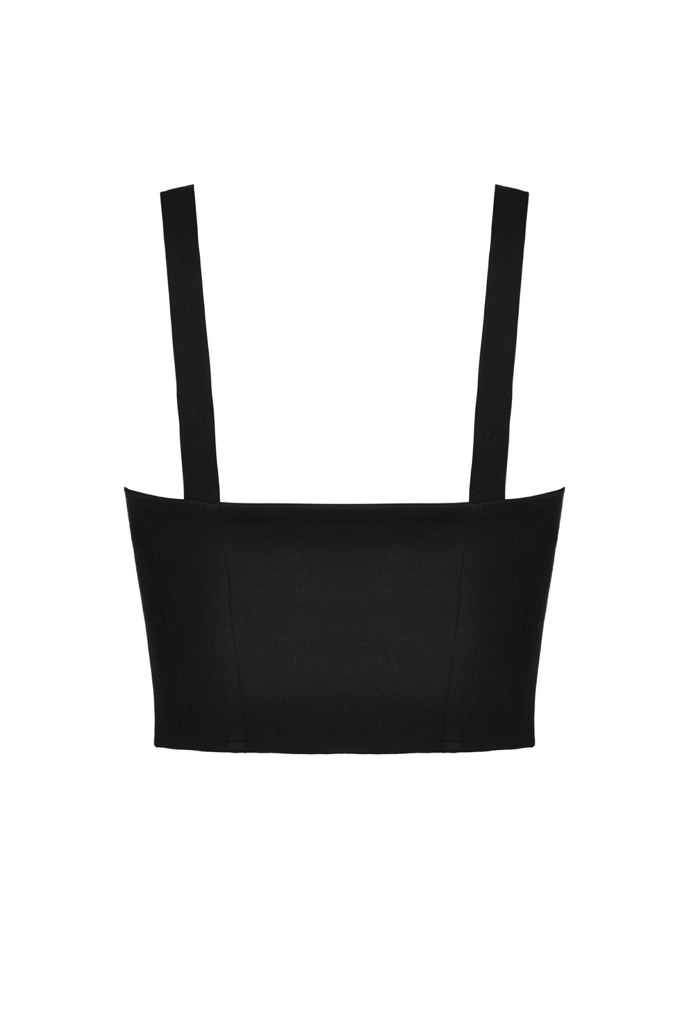 Sexy punk front zip cutout crop top for women in solid black with sleek straps and edgy design.