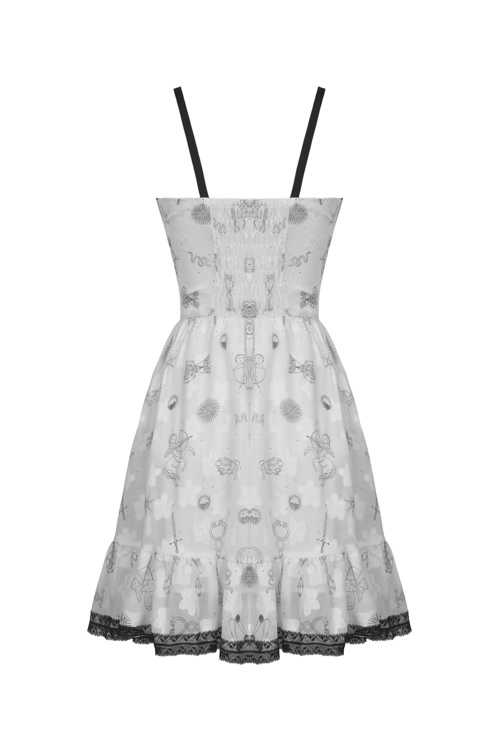 Sexy punk strap dress with lace trim and animal print, perfect for cosplay or nighttime outings.