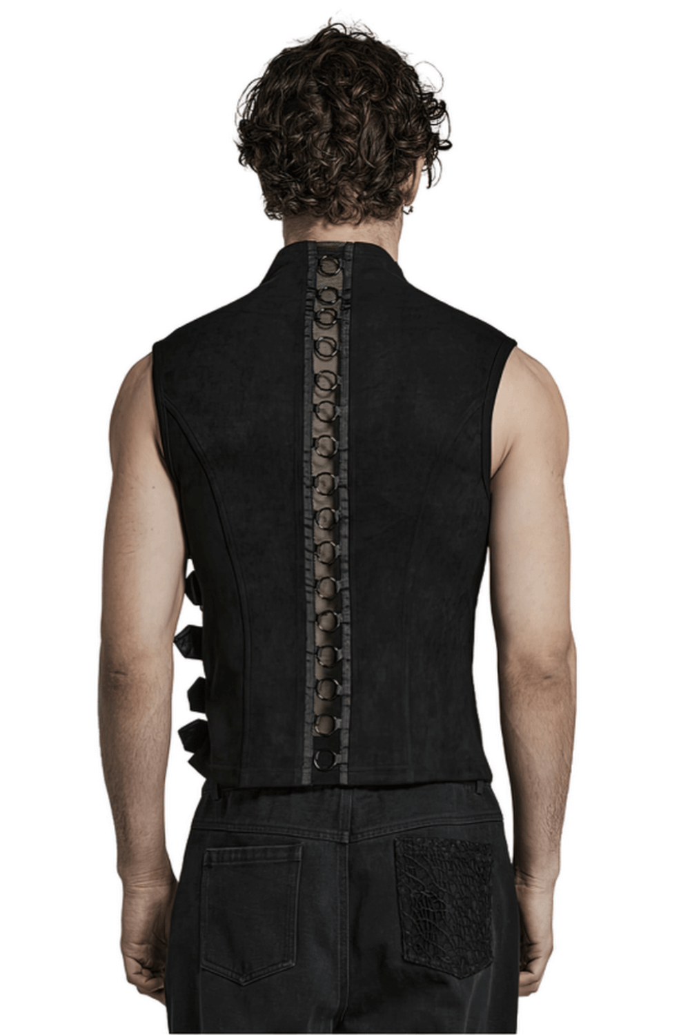 Sexy Stylish Edgy Buckled Suede Punk Vest for Men