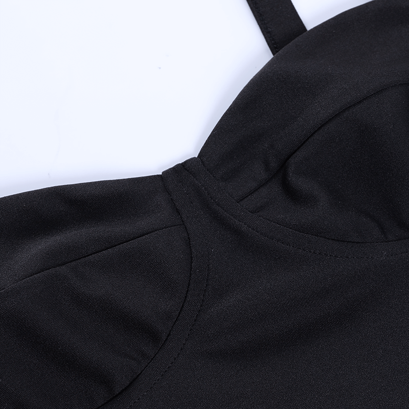 Sexy Women's Grunge Crop Top / Gothic Style Sleeveless Corset Chain Top - HARD'N'HEAVY