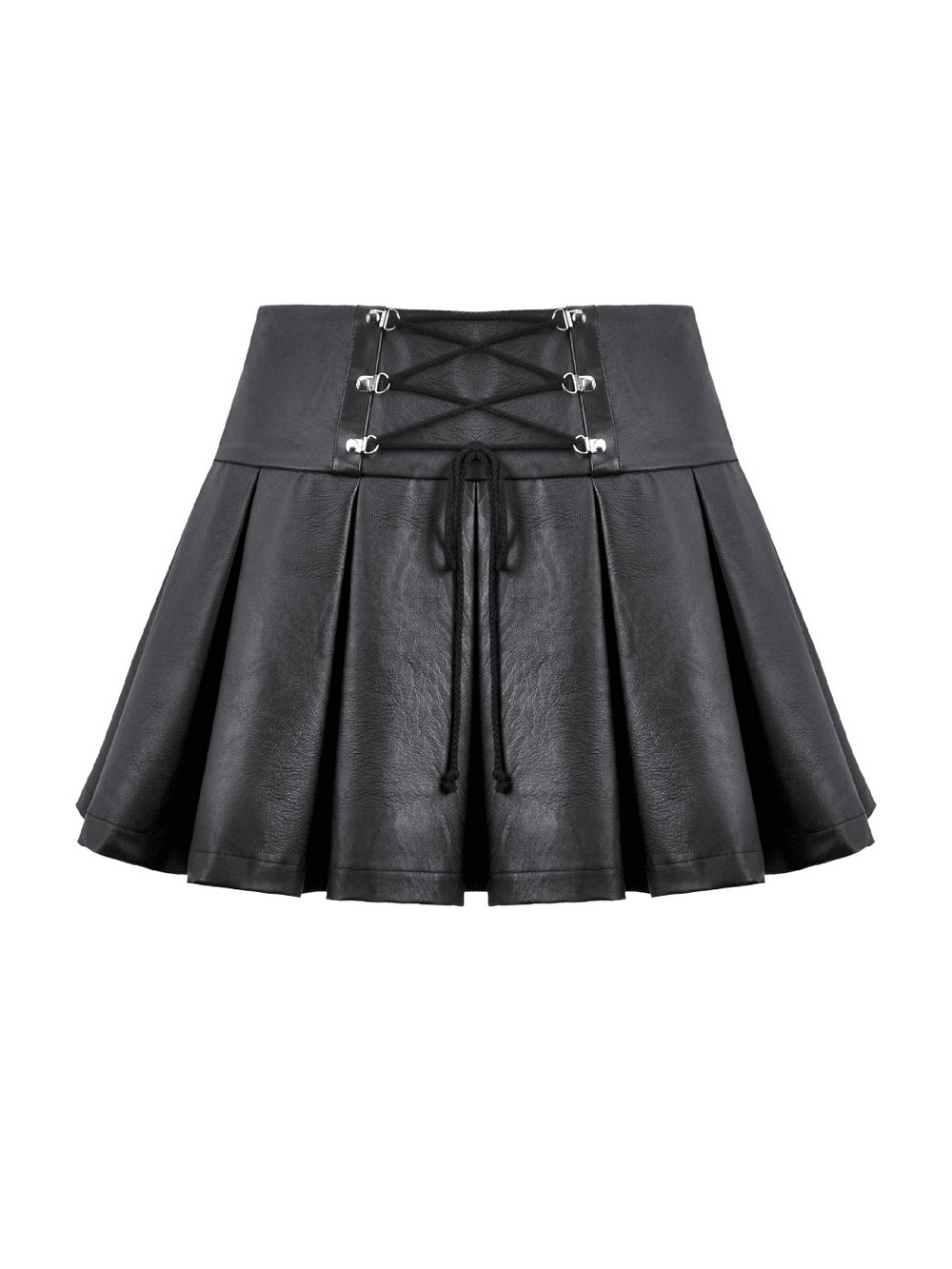 Sexy Women's Pleated Mini Skirt With Lace-Up Waist Detail