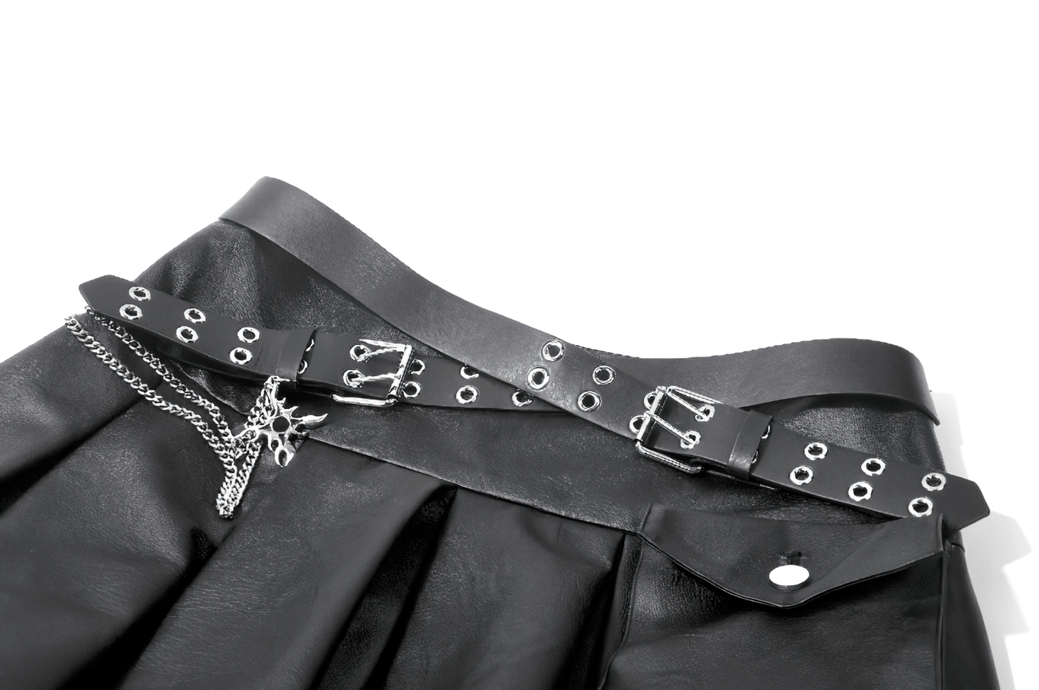 Sexy Women's Pleated Mini Skirt With Lace-Up Waist Detail