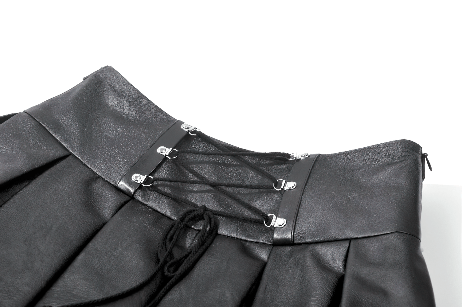 Sexy Women's Pleated Mini Skirt With Lace-Up Waist Detail