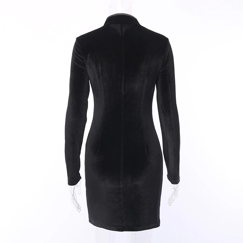 Sexy Women's Velvet Dress / Summer Skinny Slim Dress In Gothic Style - HARD'N'HEAVY