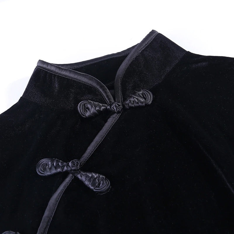 Sexy Women's Velvet Dress / Summer Skinny Slim Dress In Gothic Style - HARD'N'HEAVY