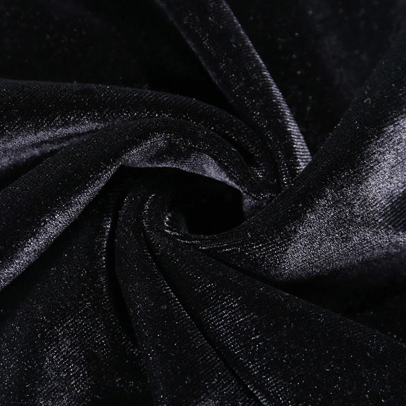 Sexy Women's Velvet Dress / Summer Skinny Slim Dress In Gothic Style - HARD'N'HEAVY