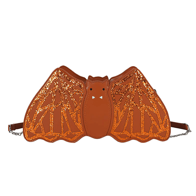 Shoulder Small Bag in Form Bat with Sequins / Halloween Accessories - HARD'N'HEAVY