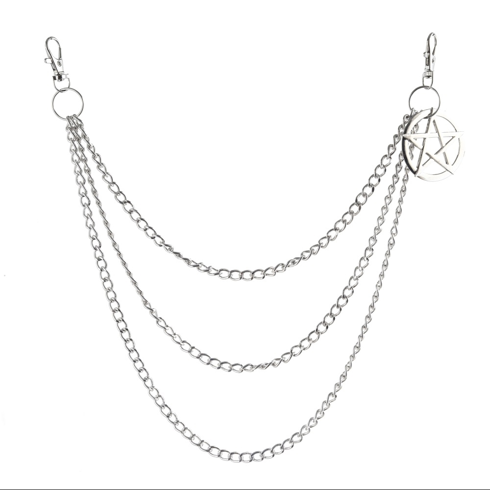 Side Chain for The Pants in Gothic Style / Pentagram Keychains for Men and Women - HARD'N'HEAVY