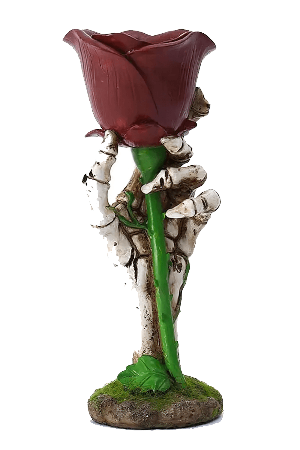 Portavelas de Mano Esqueleto con Rosa para Decoración Gótica