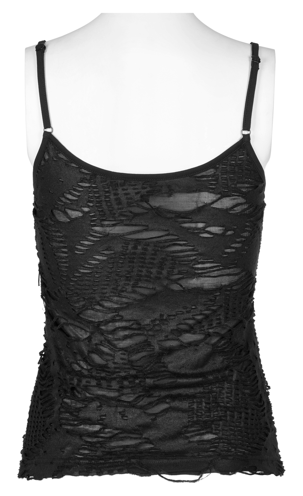 Skull Accent Gothic Lace Trim Camisole With Adjustable Straps - HARD'N'HEAVY