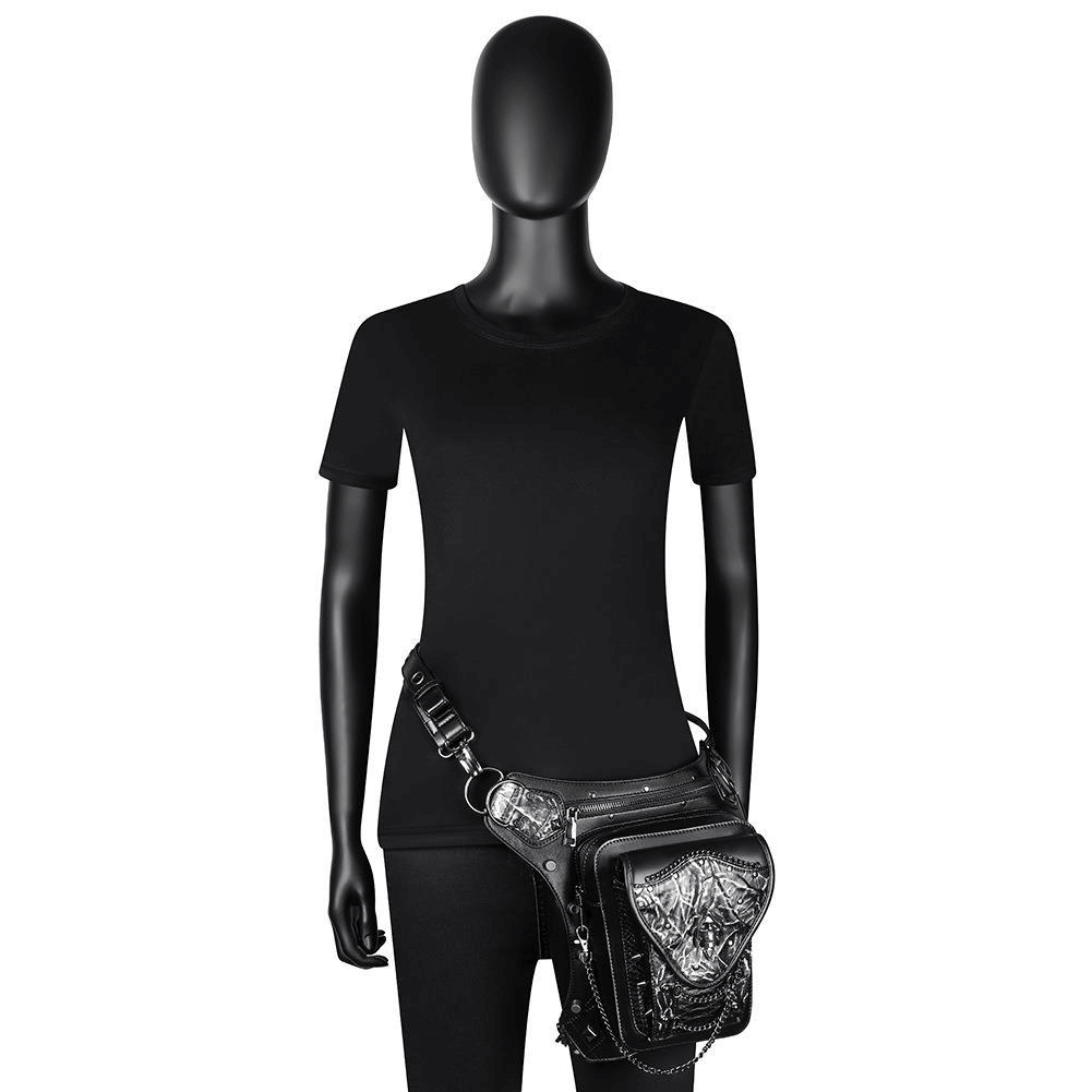 Skull Chain Motorcycle Waist Bag / One-shoulder Crossbody Bag - HARD'N'HEAVY