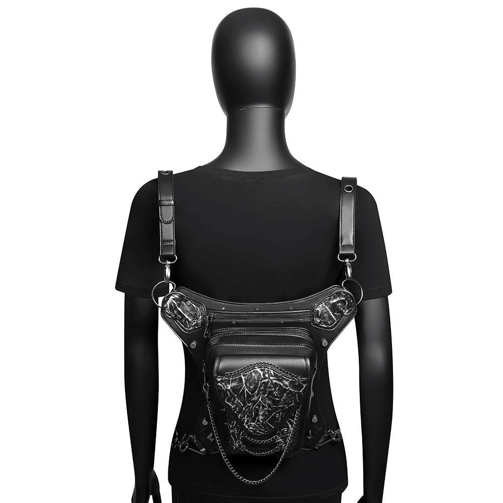 Skull Chain Motorcycle Waist Bag / One-shoulder Crossbody Bag - HARD'N'HEAVY