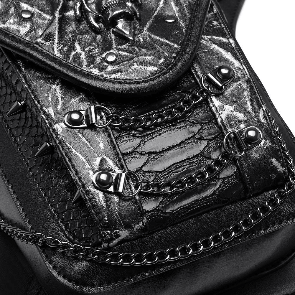 Skull Chain Motorcycle Waist Bag / One-shoulder Crossbody Bag - HARD'N'HEAVY