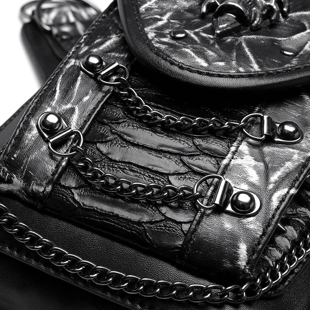 Skull Chain Motorcycle Waist Bag / One-shoulder Crossbody Bag - HARD'N'HEAVY
