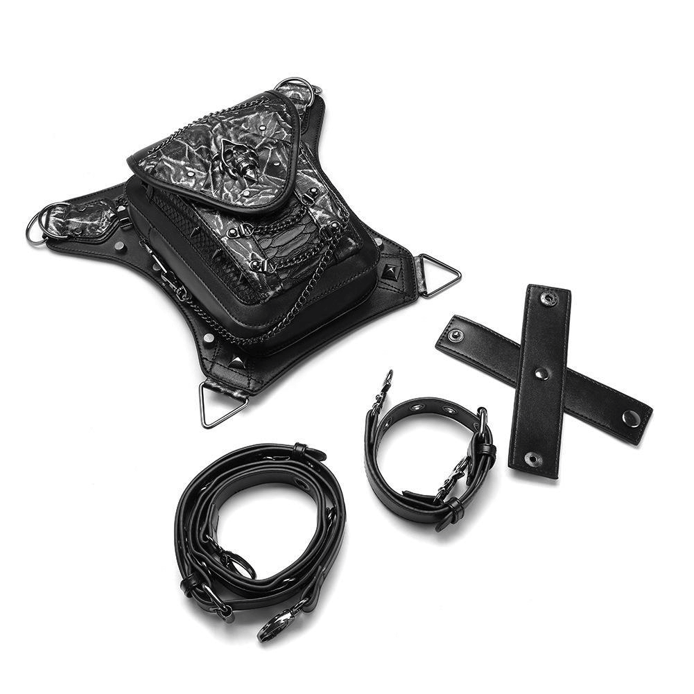 Skull Chain Motorcycle Waist Bag / One-shoulder Crossbody Bag - HARD'N'HEAVY