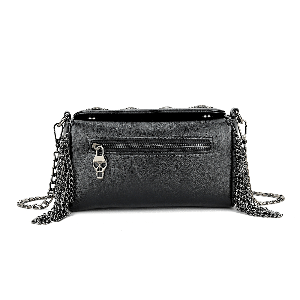 Skull Crossbody Bag With Tassel Chains / Gothic Shoulder Handbag With Strap - HARD'N'HEAVY