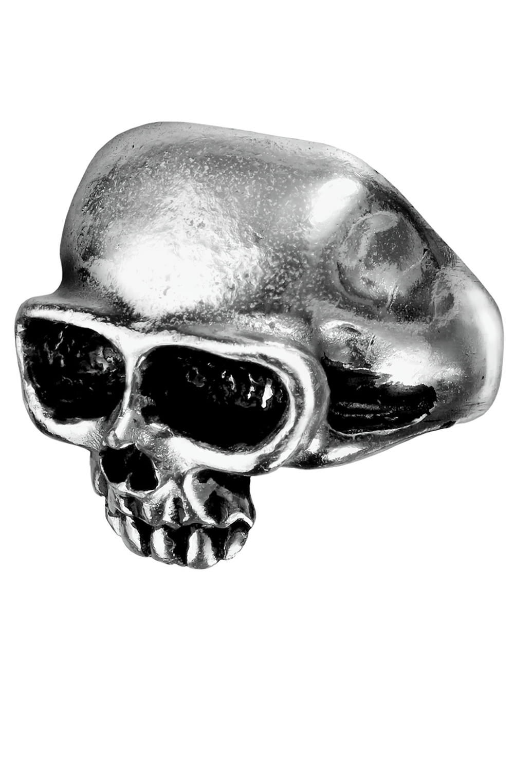 Bold skull ring in fine English pewter, perfect punk jewelry for rock stars and a statement piece for edgy style.