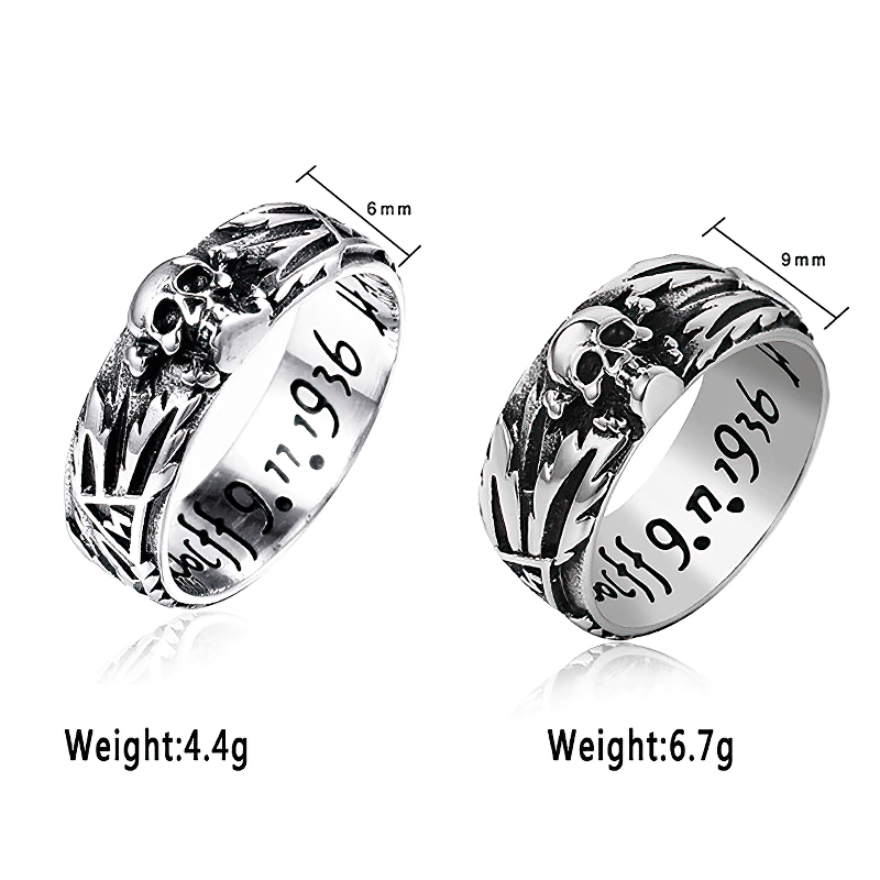 Skull Rings in Two Variants / Rock Vintage Jewelry / Stainless Steel Punk Ring - HARD'N'HEAVY