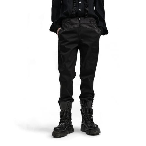 Elegantes pantalones góticos negros ajustados con bolsillos