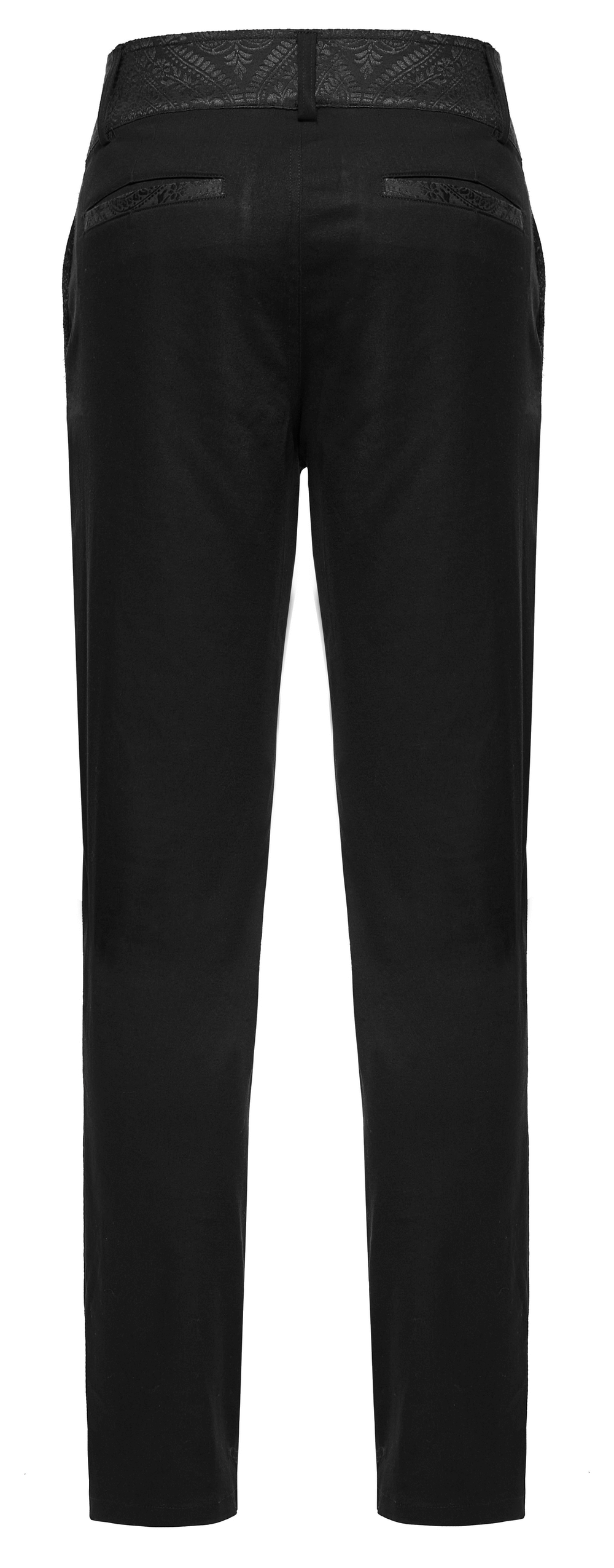 Sleek Black Gothic Slim-Fit Trousers with Pockets - HARD'N'HEAVY