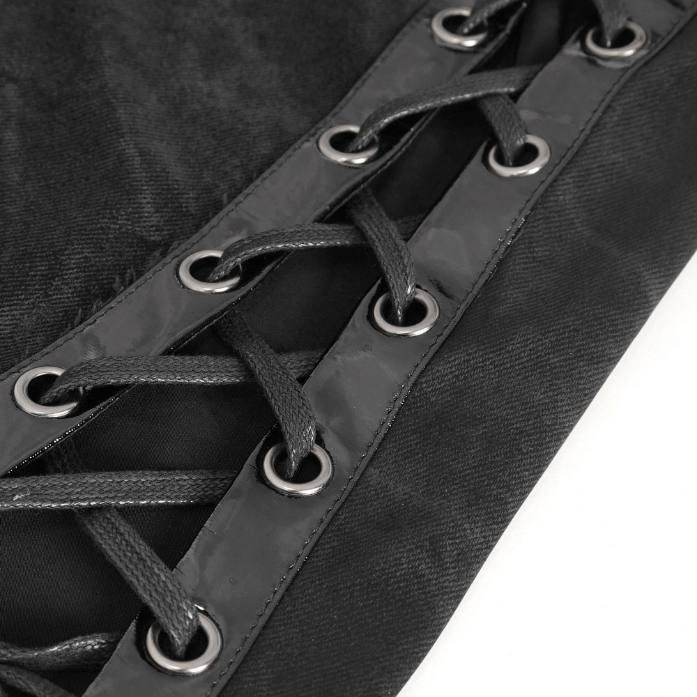 Jupe longue noire élégante avec détails de laçage sur les côtés