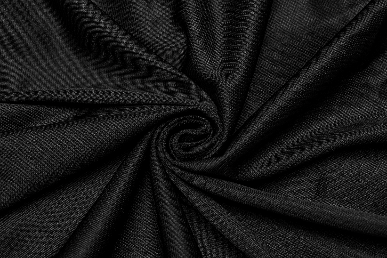 Black fabric showcasing a sleek texture, ideal for gothic-inspired dress designs.