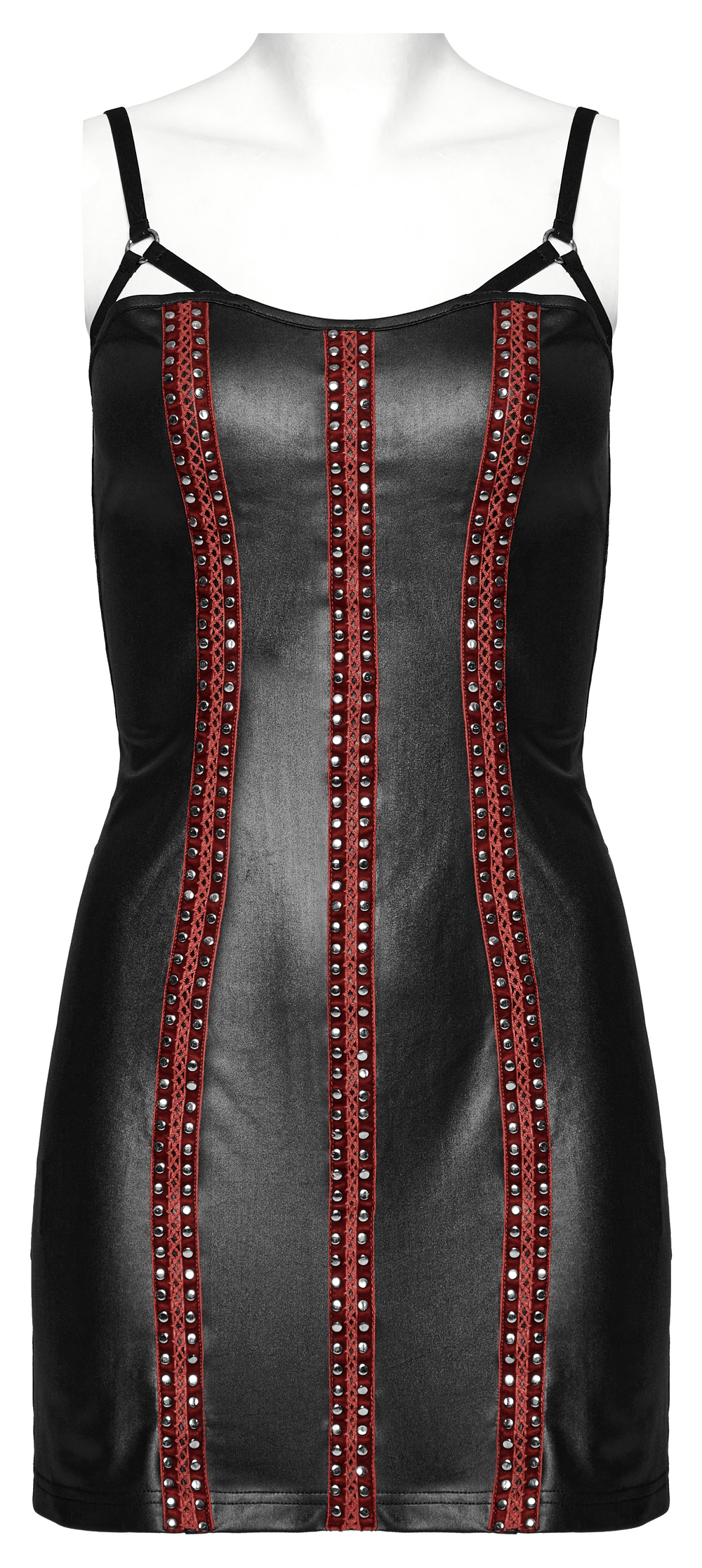 Sleek Rivet Webbing Dress with Adjustable Straps