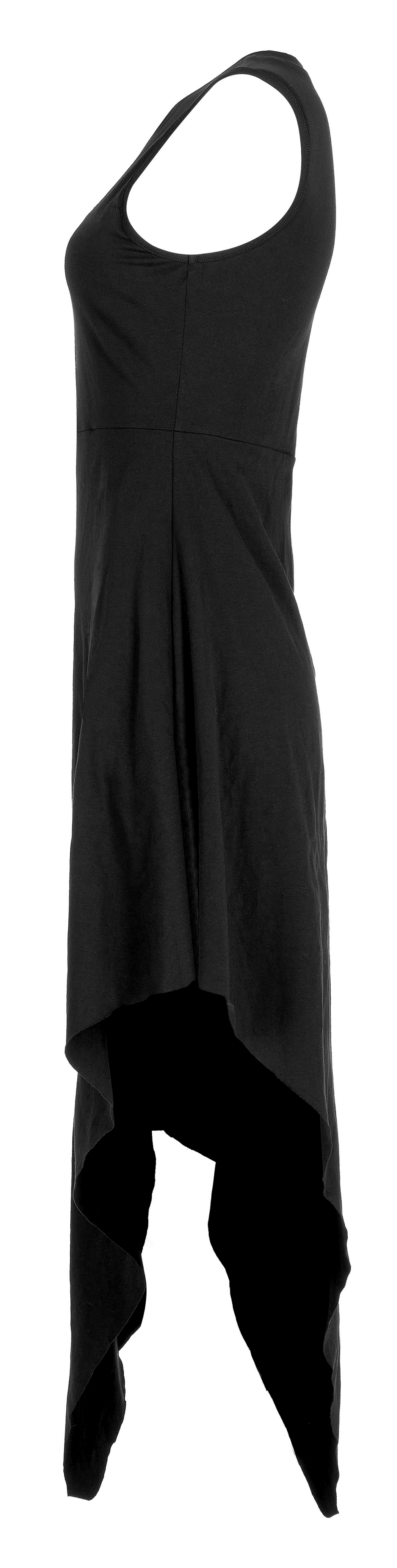 Sleeveless Gothic Dress with Asymmetric Cross Hem