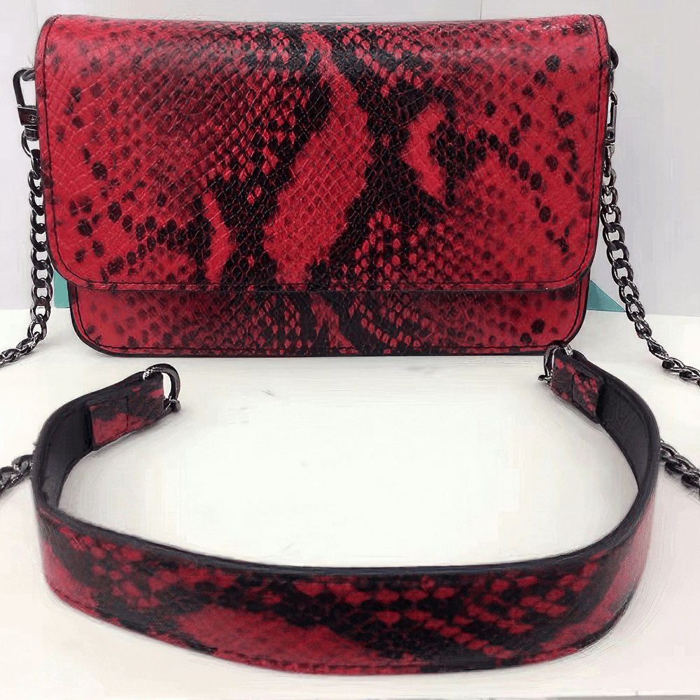 Small Single Shoulder Bag with Snake Pattern / Stylish Women's Clutch - HARD'N'HEAVY