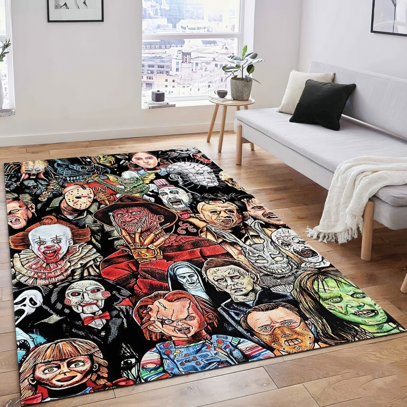 Soft Carpets With Horror Movie Characters Print For Home / Floor Rugs For Movie Lover - HARD'N'HEAVY