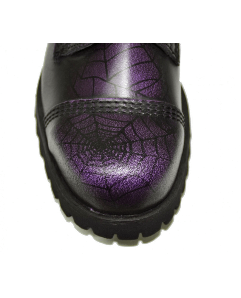 Spider Web Print Rangers Boots with Metal Toe and Laces